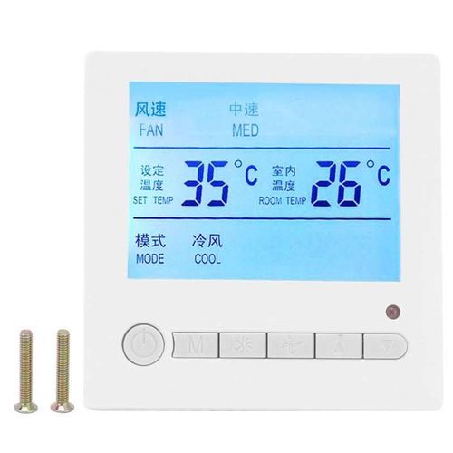 Thermostat LCD Intelligent ca 220v, bobine de ventilateur, contrôleur de température, panneau de conditionnement, interrupteur PC + ABS, chauffage d'ambiance