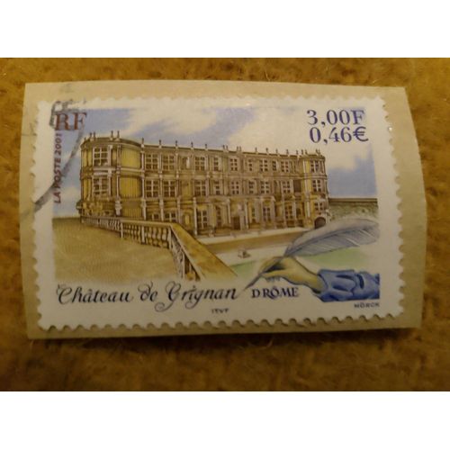 Timbre Oblitéré Rf 3,00 Château De Grignan Drôme.