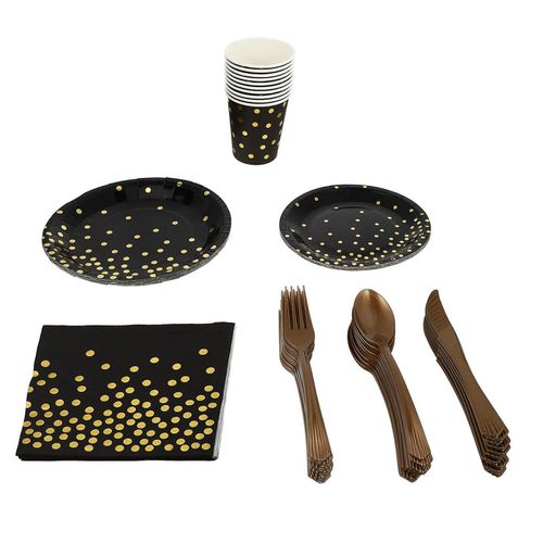 Service De Table En Papier Jetable Élégant ¿ Couverts Élégants Pour Fêtes, Repas À Domicile Et Cadeaux ¿ Design Durable Et Unique