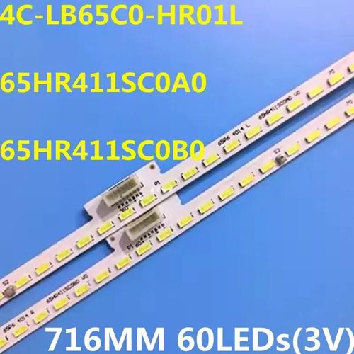Bande Led Pour 65t3m 65p6 65t3s 65u5800c 4c-Lb65c0-Hr01l 65hr411sc0a0 65hr411sc0b0 65a860u 65a880u 65u58cmc Lvu650nebl, Nouveau, 2 Pièces