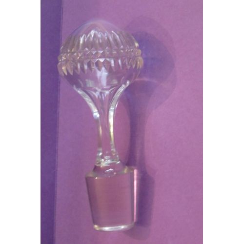 Ancien Gros Bouchon De Carafe Cristal Taillé A12