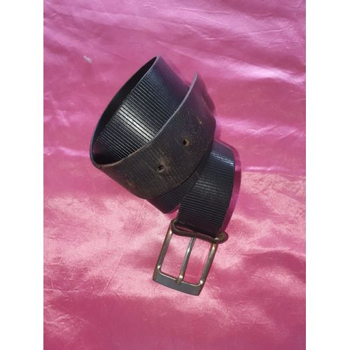Ceinture Cuir Noir Boucle Argentée
