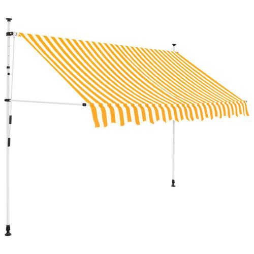 Vidaxl Auvent Rétractable Manuel 300 Cm Rayures Oranges Et Blanches