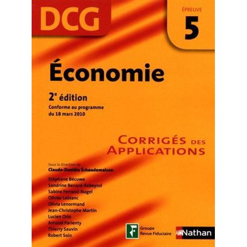 Economie - Épreuve 5 - Dcg Corrigés Format : Epub 2 Dcg
