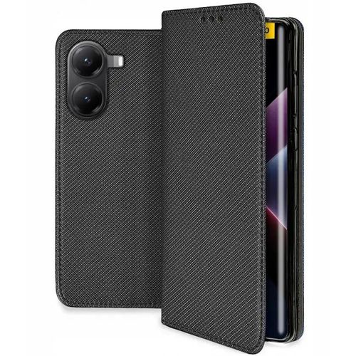 Housse Pour Xiaomi Poco X7 Pro 5g - Etui Coque Pochette Portefeuille + Verre Trempe - Noir Magnet