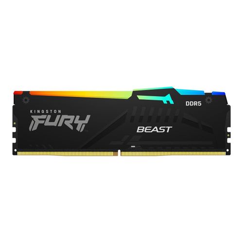 Kingston FURY Beast RGB - DDR5 - module - 32 Go - DIMM 288 broches - 2800 MHz / PC5-44800 - CL40 - 1.25 V - mémoire sans tampon - on-die ECC - noir