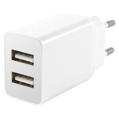 Ksix Travel Charger - Adaptateur Secteur - 2.4 A - 2 Connecteurs De Sortie (2 X Usb) - Blanc