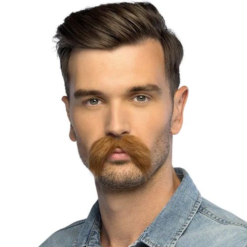Moustache Brun Postiche Autocollant Homme