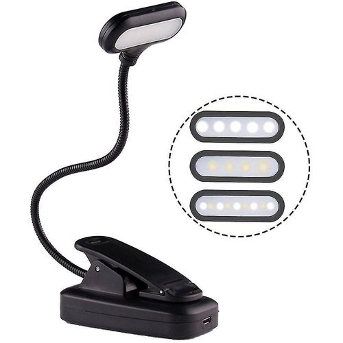 Lampe De Table Owler Clip - Lampe De Chevet Rechargeable Par Usb Avec Col De Cygne Flexible Et Loupe