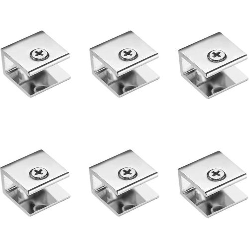 4 pinces à verre réglables en alliage de zinc ¿ Supports muraux durables pour étagères et présentoirs, épaisseur 8-10 mm