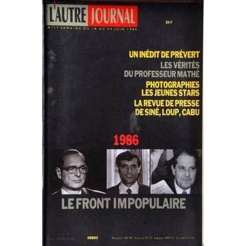 Autre Journal (L') N° 17 Du 18/06/1986
