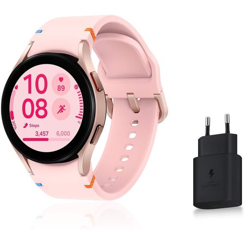 Kgabery-Galaxy Watch Fe,Montre Connectée,Suivi De La Santé,Suivi De Fitness,Bluetooth,40mm,Or Rose,Chargeur Secteur Rapide Inclus,Version Fr
