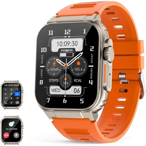 Kgabery-Montre Connectée Hommes Ultra Pour Répondre Aux Appels,Avec Moniteur De Fréquence Cardiaque Et De Sommeil,Stockage De Musique,Batterie 600 Mah,Smartwatch Militaire Compatible Avec Android Ios