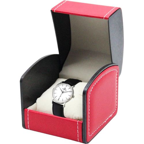 Kgabery-Étui De Montre De Voyage En Cuir Synthétique,Boîte De Présentation Pour Montre Unique Avec Coussins De Montre Amovibles,Boîte De Rangement Portable Pour Montres Et Bracelets,Pour Homme Et