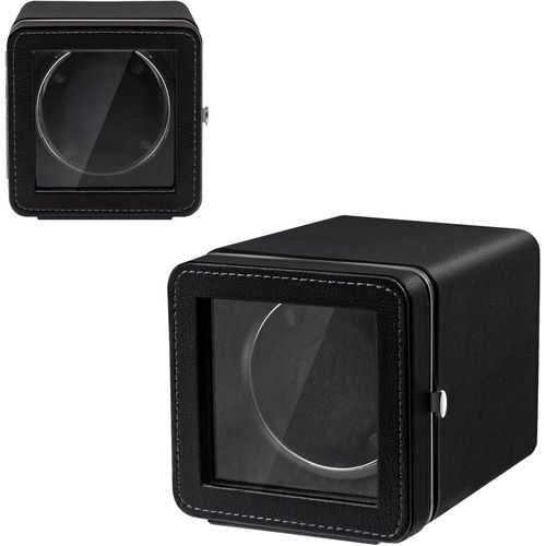 Kgabery-Remontoir Automatique Rotatif Pour Montre,Boîtier De Remontoir Automatique Unique Élégant,Moteur Silencieux,4 Modes De Rotation,Boîte En Cuir Pu Rectangulaire Avec Lumière Led¿Noir