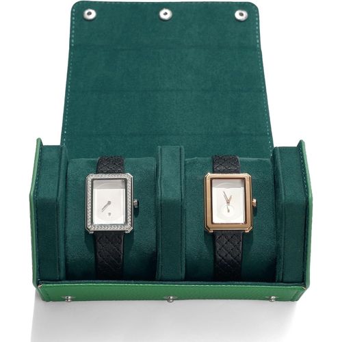 Kgabery-Boîte À Montres Polygonale À Deux Chiffres En Cuir Synthétique-Pour Homme-Pour Anniversaire,Fête Des Pères,Anniversaire De Mariage,Saint-Valentin-Vert