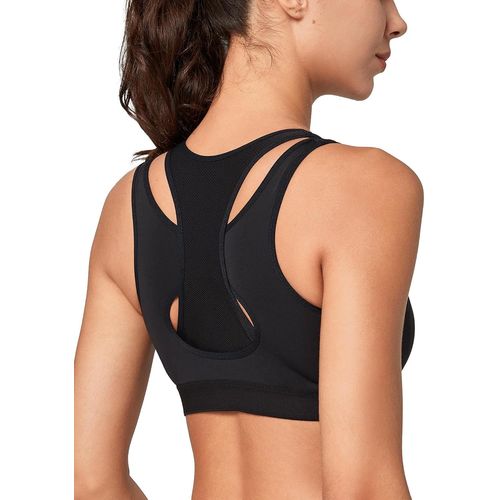 Kgabery-Soutien Gorge De Sport Femme Fermeture Avant Maintien Fort Grande Taille Rembourré Dos Nageur Fitness