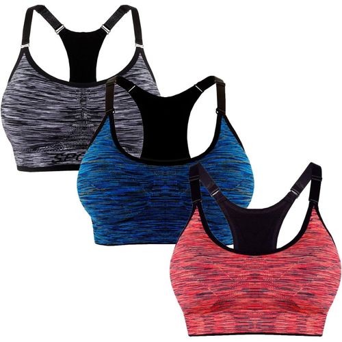 Kgabery-Soutien-Gorge De Sport Femme Push Brassière Femme Chinée Excellent Maintien Rembourrée Sans Armatures Fitness Brassière Sport Dos Croisé 3714
