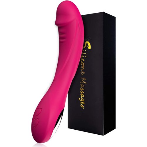 Kgabery-Vibromasseur Pour Femme,Clitoridien Puissant Silencieux Point G Vibrateur Sexuel Masseur,12 Mode Vibration Silicone Ultra Puissance Usb Rechargeable Sex Toýs Pour Femme Couples (Rose Rouge)