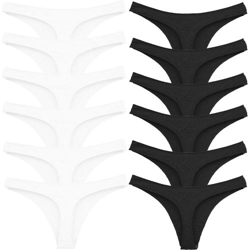 Kgabery-Lot De 12 String En Coton Pour Femme,Culotte Pour Femme,String Extensible 12 Pièces,Lot Underwear String Sport Femme 368-12