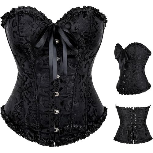 Kgabery-Corset Femme,Broderie Bustier Classique,Gothique Bustier Top,Corsage Dentelle Ventre Plat Corset Top-Carnaval,Jeu De Rôle