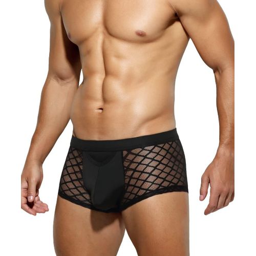 Kgabery-Boxer Transparent Homme Mesh Boxershorts Sous-Vêtement Shorty Caleçon