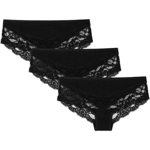 Kgabery-Lot De 3 Culottes Femme En Coton Organique-Confortable Slip Dentelle Sans Étiquette,Taille S-Xl