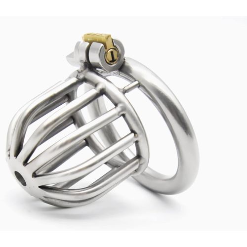 Kgabery-Cage À Pénis Ceinture De Chasteté Hommes Cage De Chasteté En Métal Avec Anneaux De Pénis Lock Cage De Chasteté Respirante Culotte De Chasteté Bondage Sextoys Pour Homme (45mm)