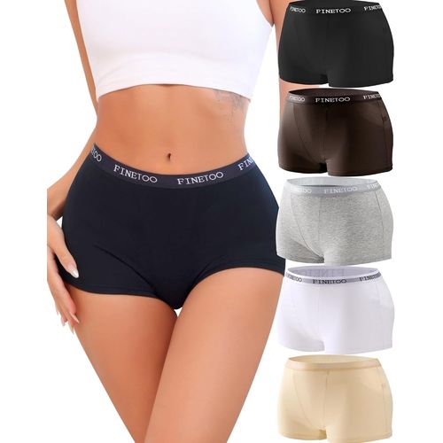 Kgabery-Boxer Femme Coton Shorty Femme Coton Culotte Confortable Slip Respirant Sous Vetements Feminins Sexy Chic Lot De 5