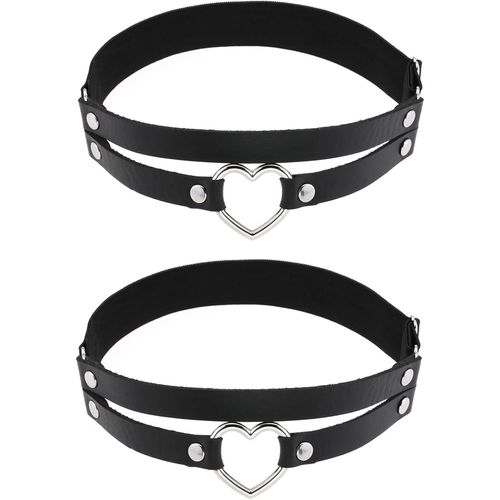 Kgabery-Lot De 2 Porte-Jarretelles Élastiques Réglables En Forme De C?Ur Pour Femme