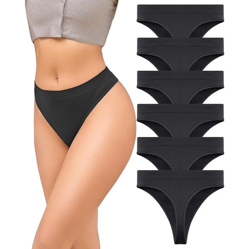 Kgabery-String Femme Sexy Chic Douillet Tanga Femme String Sexy Tongs Taille Haute Simples Et Élégantes Pour Femmes Lingerie Femme Lot Culotte Femme Lot De 6