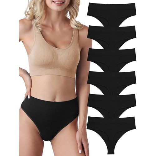 Kgabery-Lot De 6 Strings Pour Femme-Culotte Gainante-String Sans Couture-String Pour Femme-Taille Haute-Sous-Vêtements Pour Femme-Coton-Respirant-Doux