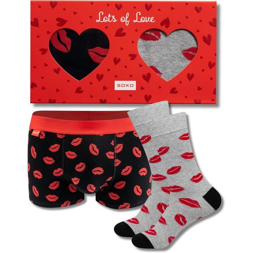 Kgabery-Saint Valentin Chaussette Homme Boxer Homme Coton Calecon Sac Cadeau Set 40-45 4 Tailles