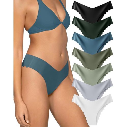 Kgabery-Lot De 7 Culotte Femme Sans Couture Sous-Vêtements Invisible Lingerie Sexy Ensemble Élastique Confortable Bikini