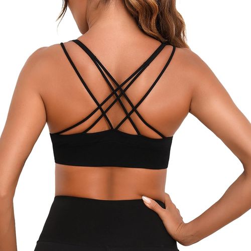 Kgabery-Brassiere Sport Femme Soutien Gorge Sport Coussinets Amovibles Soutiens-Gorge De Sport Brassiere De Sport Sans Couture Sous-Vêtements De Sport Sans Armature Beau Dos Push Up Pour Yoga Gym