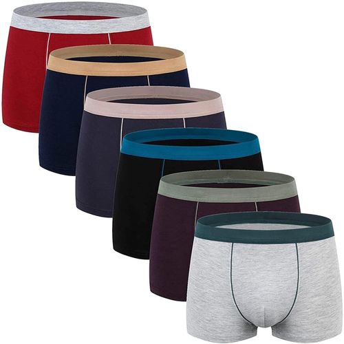 Kgabery-Boxers Homme Lot De 6 Coton Sous-Vêtement Fitted Trunk Caleçons Ultra Doux Confortale