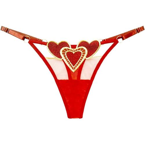 Kgabery-String Femme Lingerie String Sexy Femme String Culotte Sous-Vêtements Lingerie Femme Élégant String Micro Taille Unique Xs S M String Dentelle C?urs