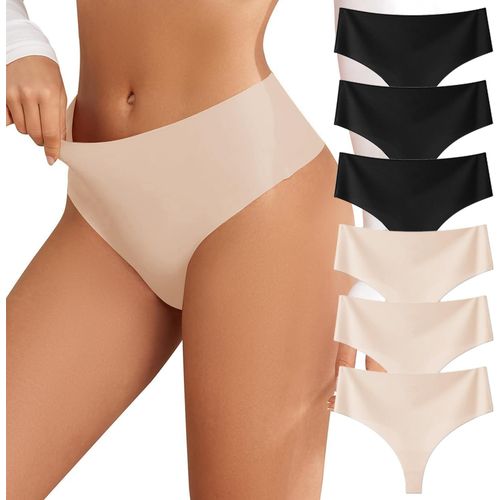 Kgabery-Lot De 6 Strings Sans Coutures Pour Femme Sous-Vêtements Invisibles Respirants Et Doux Taille Haute S-Xl