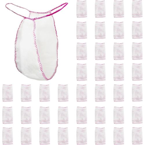 Kgabery-40 Pièces Slips Jetables,Culotte Jetable Strings,Non Tissés String T Des Bains De Soleil De Massage De Salon
