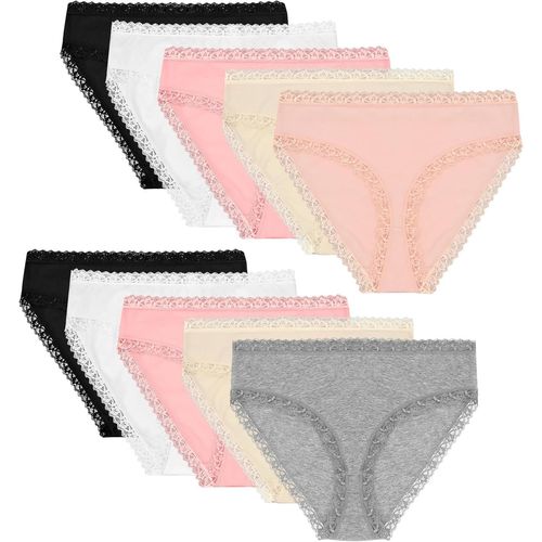 Kgabery-Culotte Coton Femme-Sous-Vêtements Dentelle Confortable Et Douce (Lot De 5/10) Culotte Femme Respirante À Haute Elasticité,3302