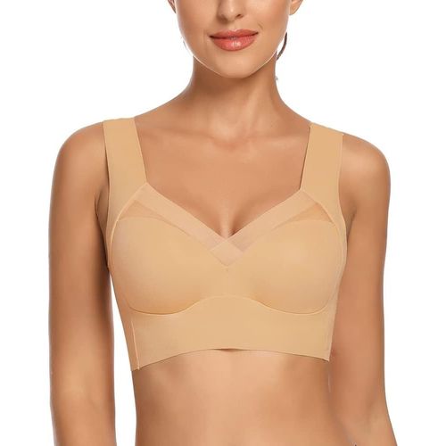 Kgabery-Soutien Gorge Sans Armature Stretchy Zero Feel Bralette Femme Invisible Zero Couture Bra,Zero Marque Sur La Peau,Ultra Confort Bustier,Bonnets Non-Amovibles Brassière