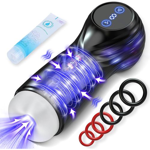 Kgabery-Masturbateurs Masculins Sex Toy¿S Homme-Masturbateur Homme Avec 7 Succion&vibration&échappement,Masturbâteur Homme Mains Llibres Avec Écran Lcd&3d Vaginette Ultra Réaliste,Sex Toys Couple.