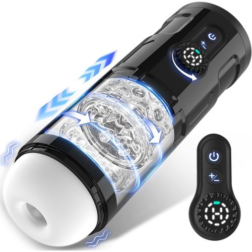 Kgabery-Masturbeuse Homme Sex Toys Masturbateurs Masculins Avec 5 Modes Télescopique Et Rotatif Et 5 Modes De Vibration,Masturbateur Homme Vaginette Silicone Sextoy Homme