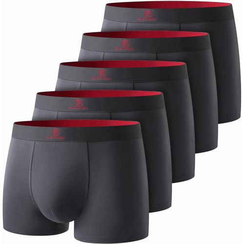 Kgabery-Boxer Hommes Calecon Homme (Lot De 5) Shorty Sous Vetement Respirant Élastique Personnalise Basic Modal