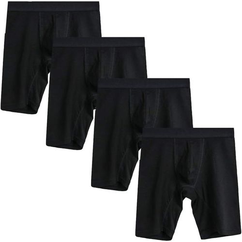 Kgabery-Homme Lot De 4 Longs Boxers Sans Couture Stretch Caleçon Sous-Vêtement Doux Coton