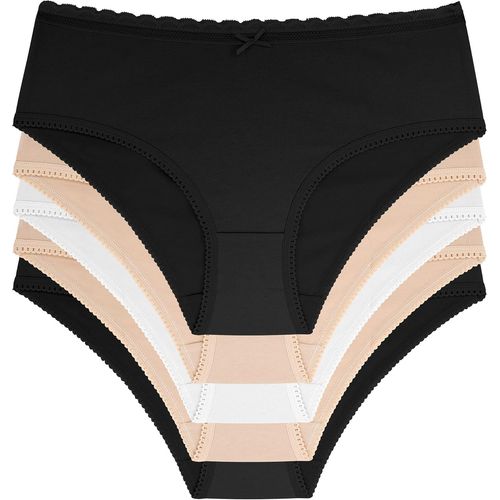 Kgabery-Naomi-Lot De 5 Culottes Hipster Pour Femme,Coton Doux Avec Bordure En Dentelle Élégante,Coupe Confortable Et Couvrante Pour Un Usage Quotidien