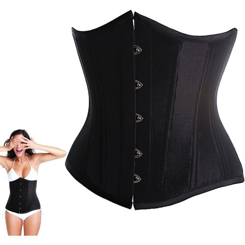 Kgabery-Corset D'entraînement À La Taille Pour Femmes,Bustier Corset Sexy Noir Sous Le Buste Avec String,Hauts À Caraco Bustier Désossé Vintage Femme Corset Bustier Amincissant Waist Trainer Entraîne