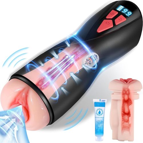 Kgabery-Masturbeuse Homme Sex Toys,Masturbateurs Masculins Avec 5 Succion Et 9 Vibration,Mastubateurs Masculins Sextoy Mains Libres Jouet Adulte,Écran Lcd Sex Toy¿S Homme Suceur Sextoys