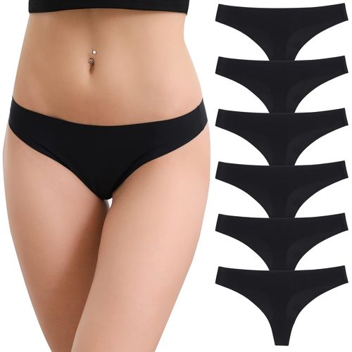 Kgabery-Lot De 6 String Sans Couture Tanga Femme Culotte Invisible Sous Vêtements Femme Extensible Bikini Strings Et Tangas Pour Femme Multipack S-Xl