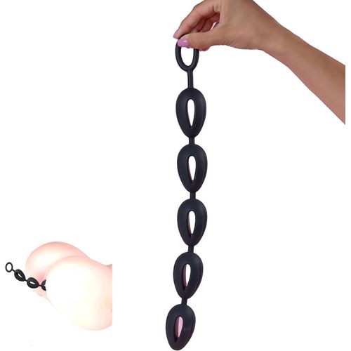 Kgabery-Perles Anales 39.5cm 5 Boules 3.5cm Silicone Plug Anal Xxl Noires Doux&sûr Sex Toy¿S Femme Et Sex Toy¿S Homme Sex Toys Étanches Insertion Boule Anal 250g Sextoy Perle Anal Fops A103m